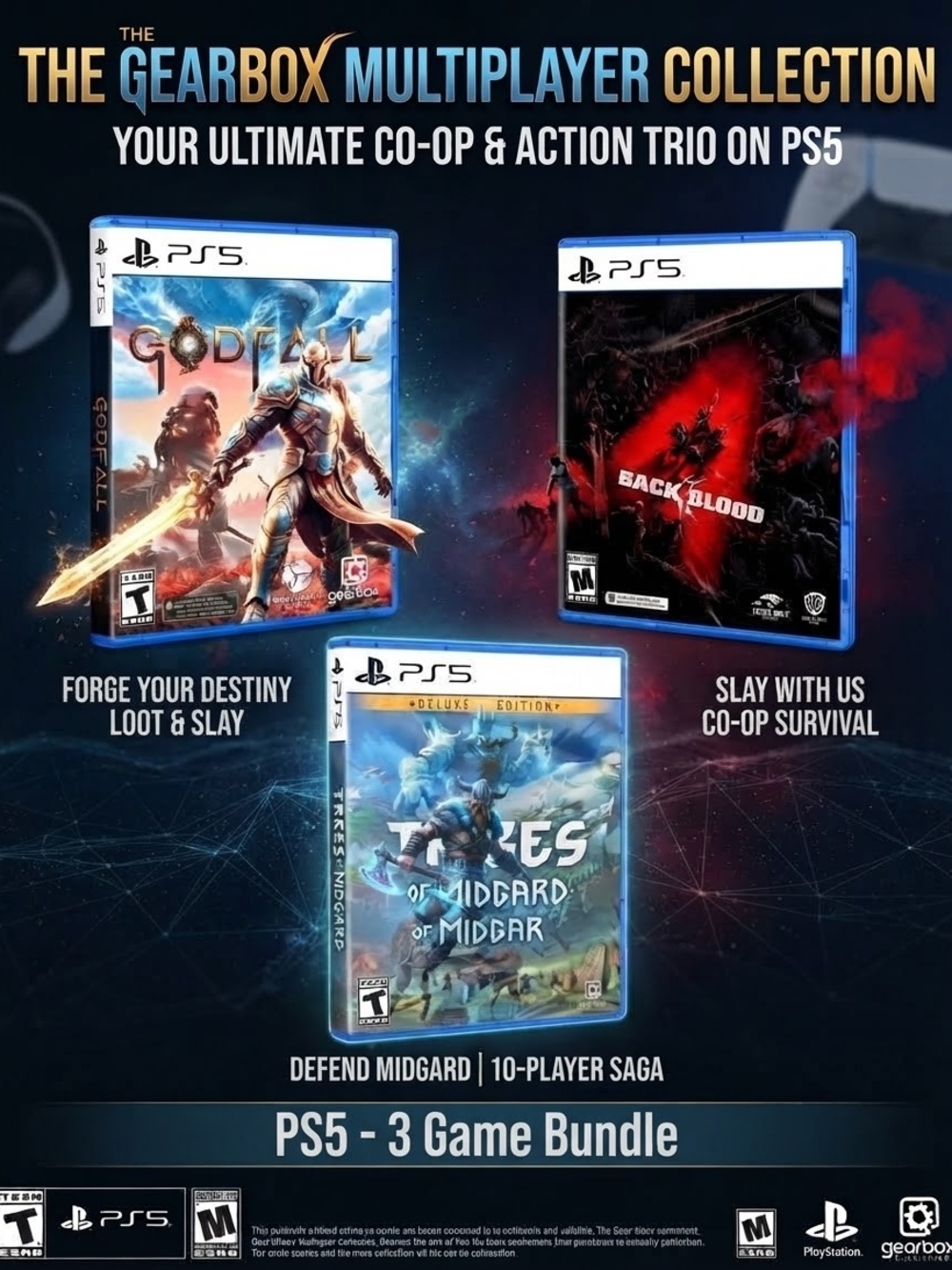 PS5 Gearbox Multiplayer Collection - Blue Game Case Bundle